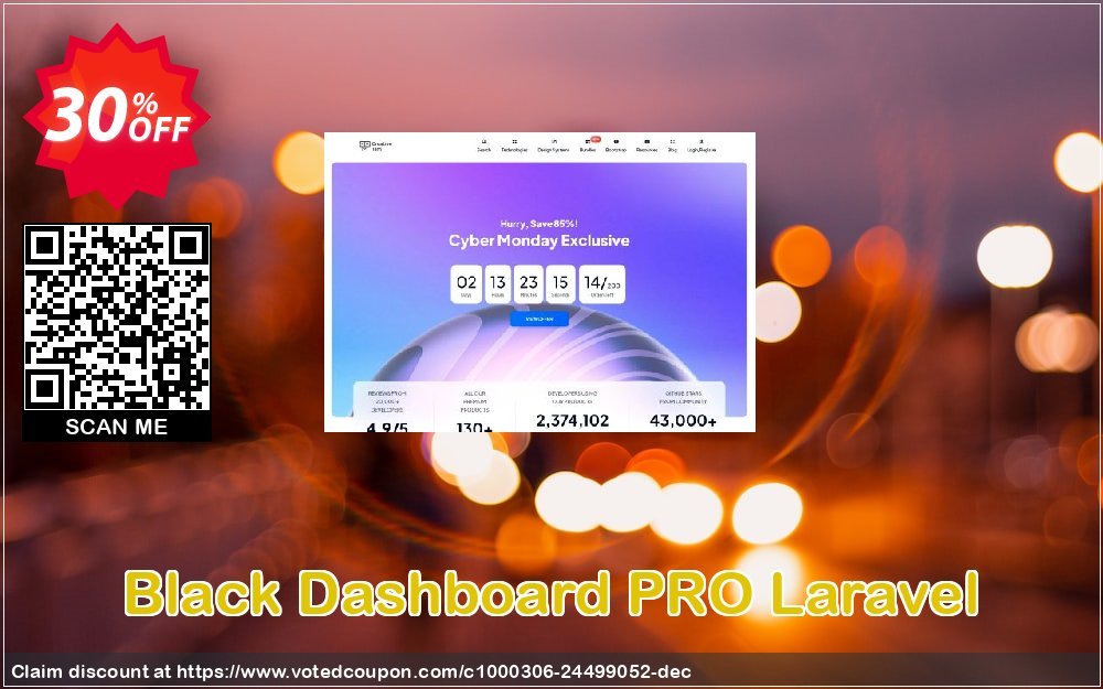 Black Dashboard PRO Laravel Coupon, discount Black Dashboard PRO Laravel excellent offer code 2024. Promotion: excellent offer code of Black Dashboard PRO Laravel 2024