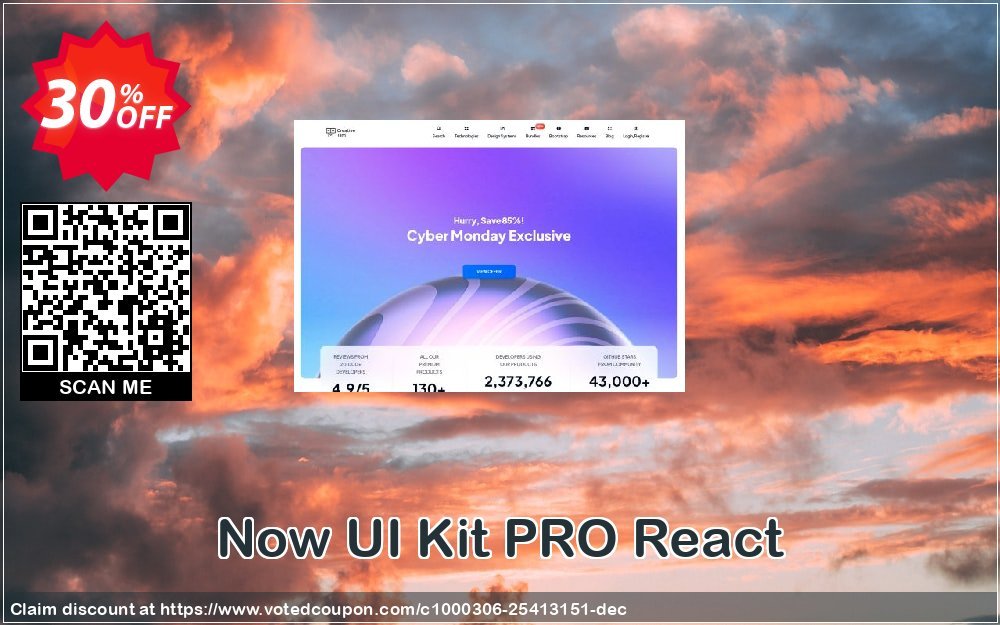 Now UI Kit PRO React Coupon, discount Now UI Kit PRO React Super offer code 2024. Promotion: exclusive sales code of Now UI Kit PRO React 2024