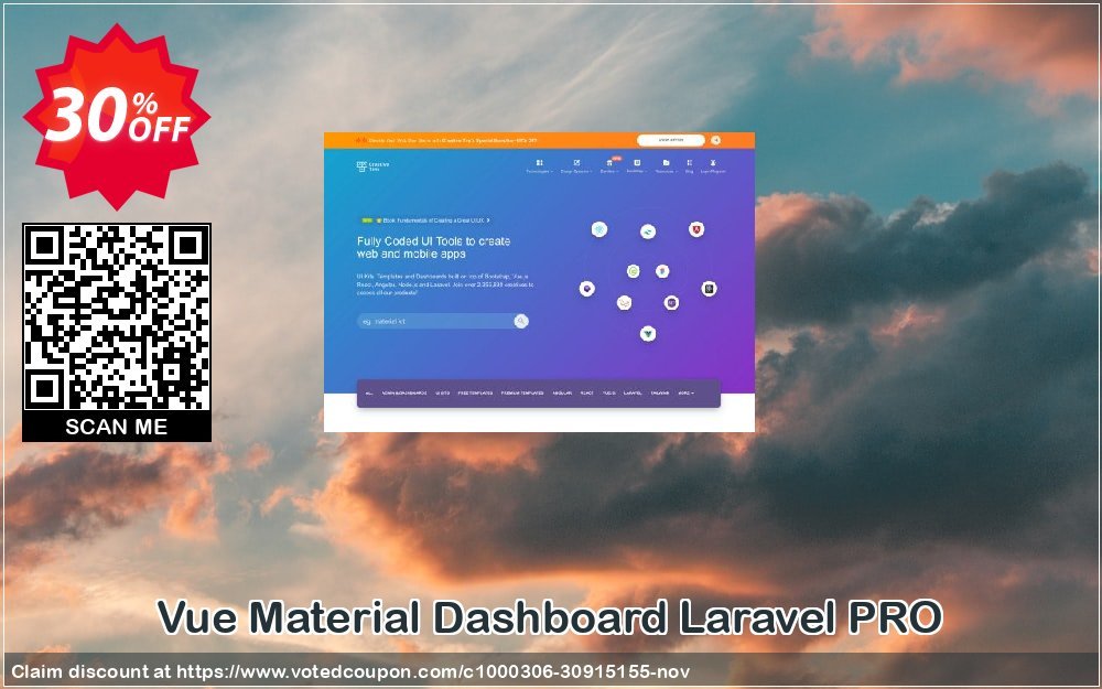 Vue Material Dashboard Laravel PRO Coupon, discount YK6K. Promotion: Marvelous promo code of Vue Material Dashboard Laravel PRO 2024