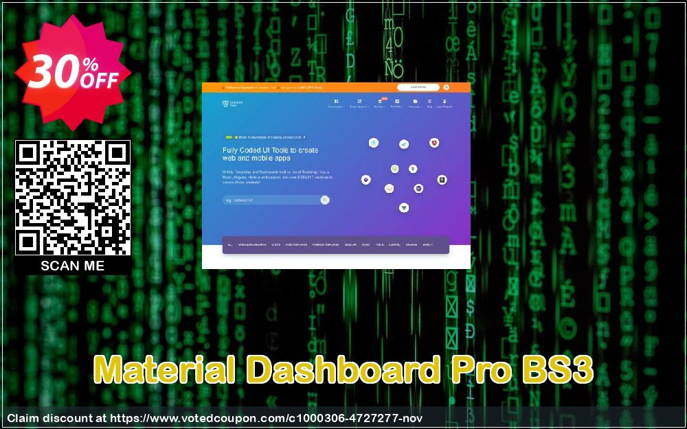 Material Dashboard Pro BS3 Coupon, discount Material Dashboard Pro BS3 Special discount code 2024. Promotion: wonderful promotions code of Material Dashboard Pro BS3 2024