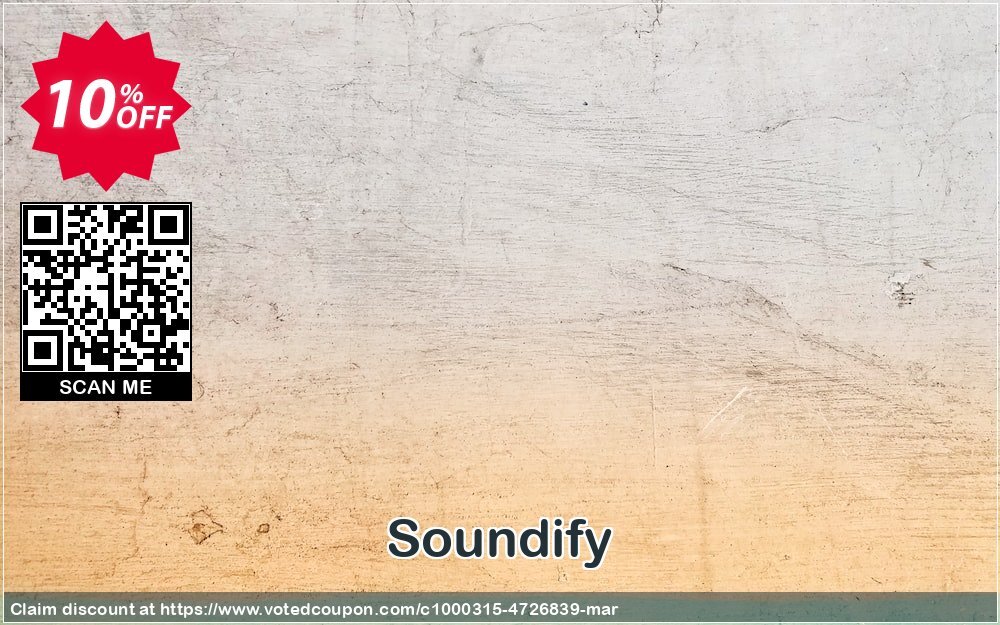 Soundify Coupon, discount Soundify awesome offer code 2024. Promotion: awesome offer code of Soundify 2024