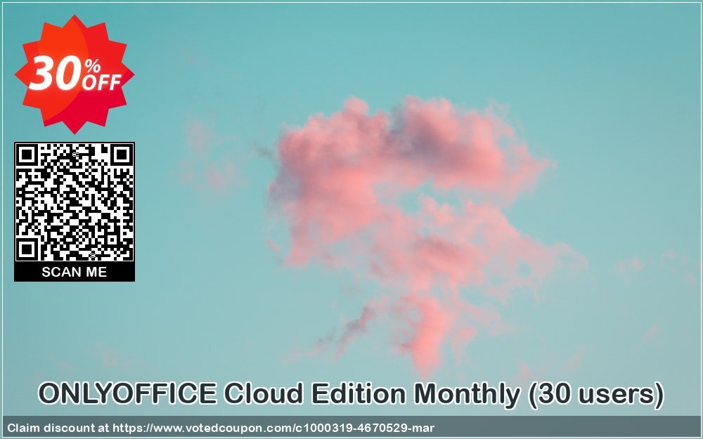 ONLYOFFICE Cloud Edition Monthly, 30 users  Coupon, discount 21-30 users - ONLYOFFICE Cloud Edition Monthly Subscription super sales code 2024. Promotion: super sales code of 21-30 users - ONLYOFFICE Cloud Edition Monthly Subscription 2024