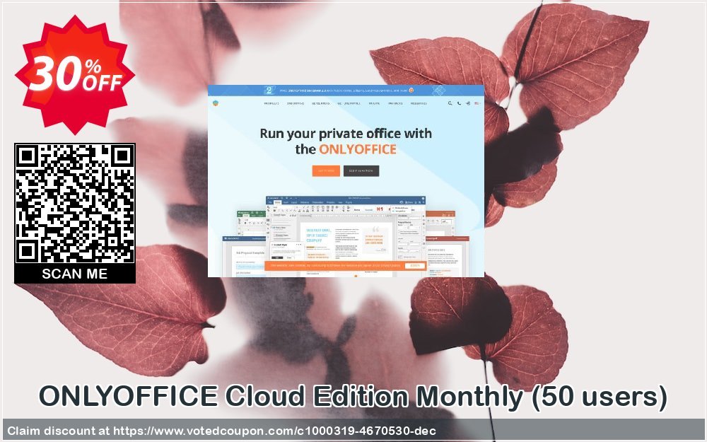 ONLYOFFICE Cloud Edition Monthly, 50 users  Coupon, discount 31-50 users - ONLYOFFICE Cloud Edition Monthly Subscription best deals code 2023. Promotion: best deals code of 31-50 users - ONLYOFFICE Cloud Edition Monthly Subscription 2023