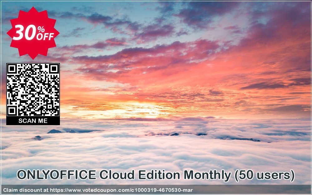 ONLYOFFICE Cloud Edition Monthly, 50 users  Coupon, discount 31-50 users - ONLYOFFICE Cloud Edition Monthly Subscription best deals code 2024. Promotion: best deals code of 31-50 users - ONLYOFFICE Cloud Edition Monthly Subscription 2024