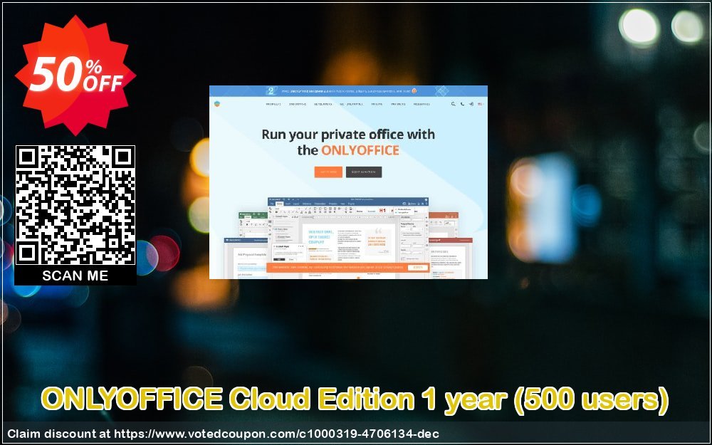 ONLYOFFICE Cloud Edition Yearly, 500 users  Coupon Code May 2024, 50% OFF - VotedCoupon