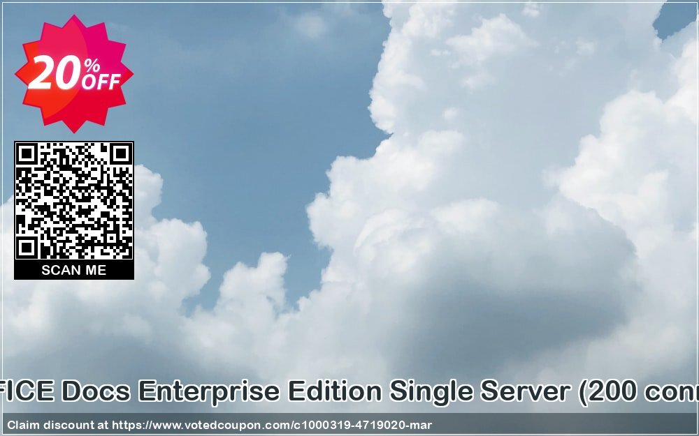 ONLYOFFICE Docs Enterprise Edition Single Server, 200 connections  Coupon, discount 20% OFF ONLYOFFICE Docs Enterprise Edition Single Server (200 connections), verified. Promotion: Stunning discount code of ONLYOFFICE Docs Enterprise Edition Single Server (200 connections), tested & approved