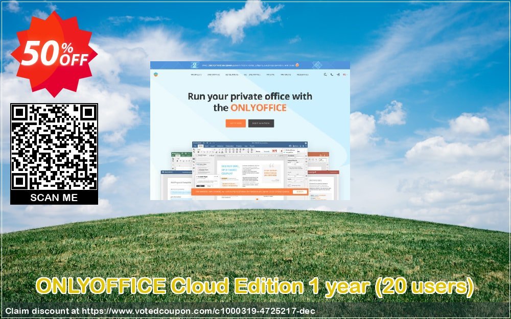 ONLYOFFICE Cloud Edition Yearly, 20 users  Coupon, discount 30% OFF ONLYOFFICE Cloud Edition 1 year (20 users), verified. Promotion: Stunning discount code of ONLYOFFICE Cloud Edition 1 year (20 users), tested & approved