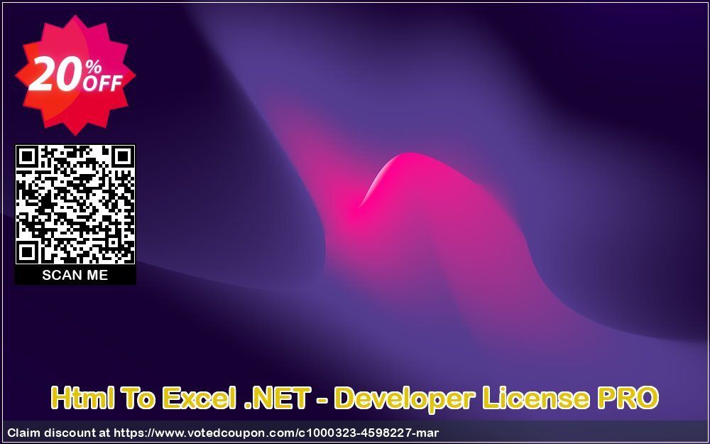 Html To Excel .NET - Developer Plan PRO Coupon, discount Html To Excel .NET - Developer License PRO staggering deals code 2024. Promotion: staggering deals code of Html To Excel .NET - Developer License PRO 2024