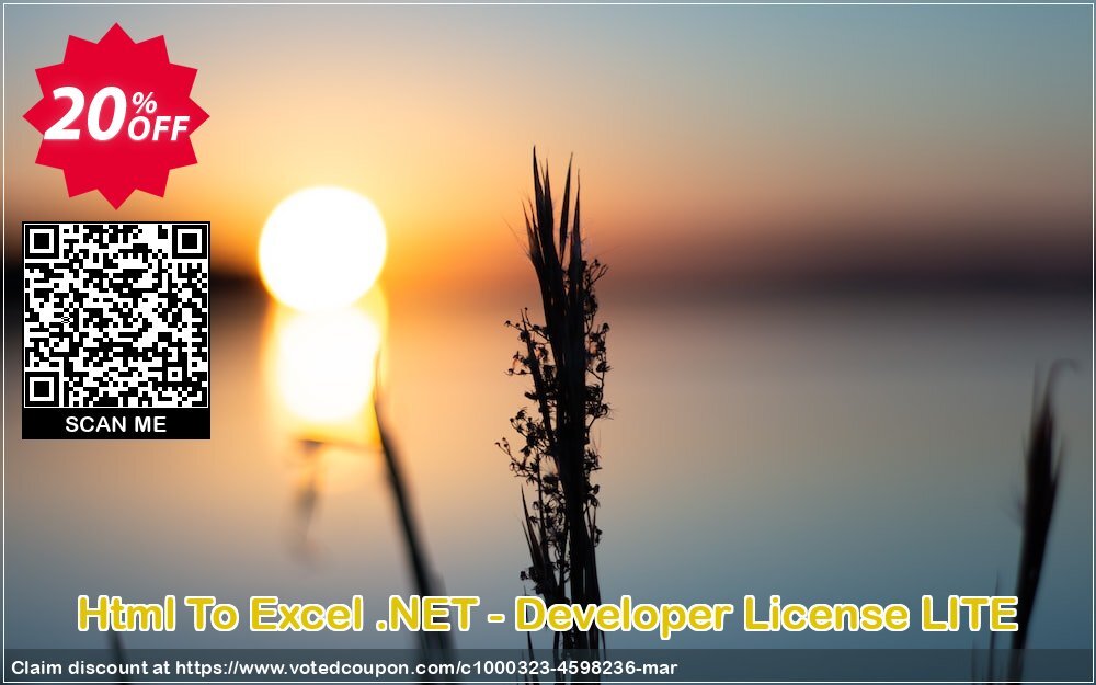 Html To Excel .NET - Developer Plan LITE Coupon, discount Html To Excel .NET - Developer License LITE wondrous discount code 2024. Promotion: wondrous discount code of Html To Excel .NET - Developer License LITE 2024