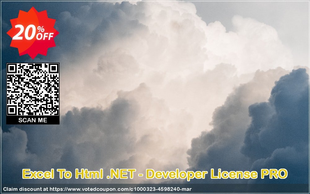 Excel To Html .NET - Developer Plan PRO Coupon, discount Excel To Html .NET - Developer License PRO super sales code 2024. Promotion: super sales code of Excel To Html .NET - Developer License PRO 2024