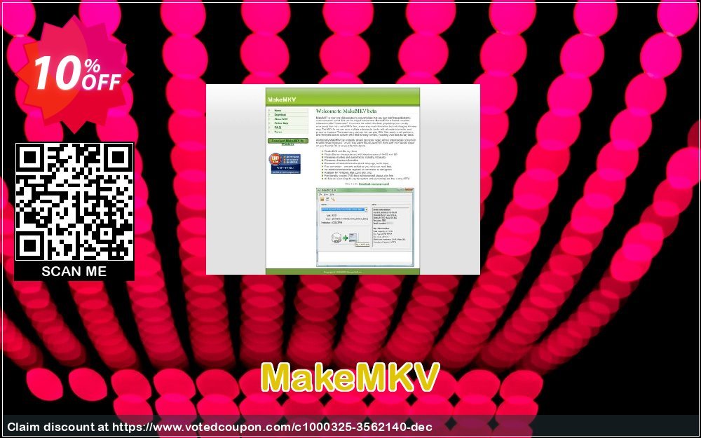 MakeMKV Coupon, discount MakeMKV special discounts code 2023. Promotion: special discounts code of MakeMKV 2023