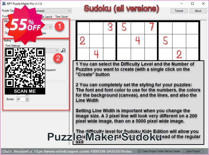 Puzzle Maker Sudoku Coupon, discount Puzzle Maker Pro - Sudoku 9x9 Standard Awful sales code 2024. Promotion: best promo code of Puzzle Maker Sudoku 2024