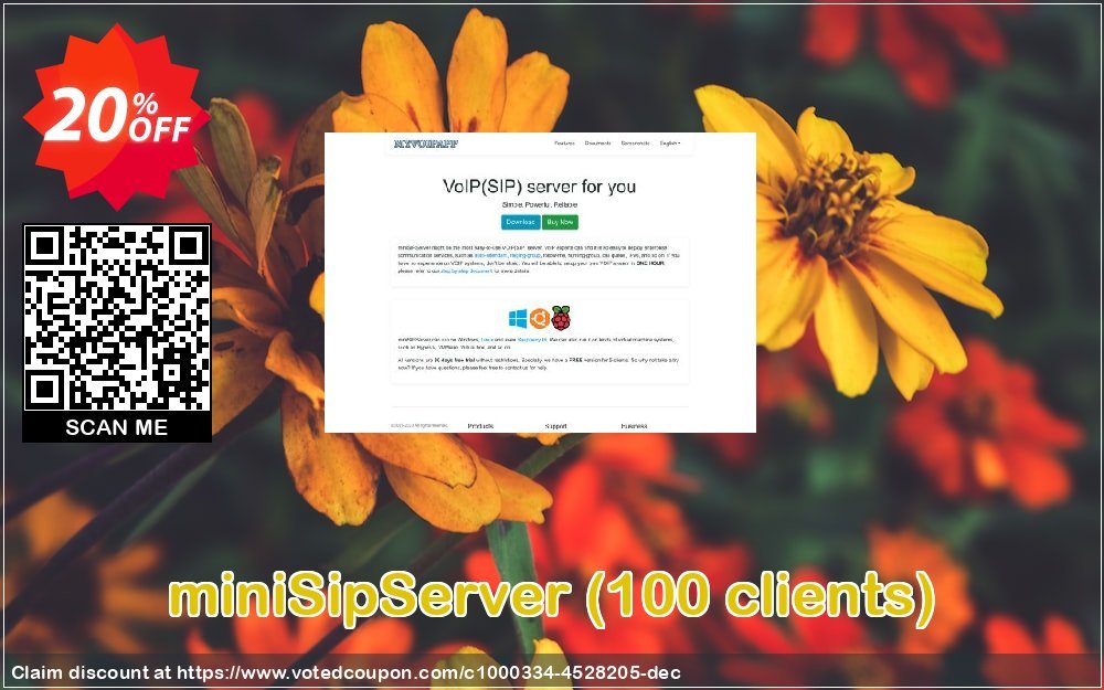 miniSipServer, 100 clients  Coupon, discount miniSipServer (100 clients) Awful promo code 2023. Promotion: best deals code of miniSipServer (100 clients) 2023