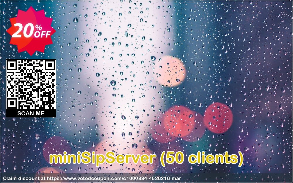 miniSipServer, 50 clients  Coupon, discount miniSipServer (50 clients) formidable sales code 2024. Promotion: formidable sales code of miniSipServer (50 clients) 2024