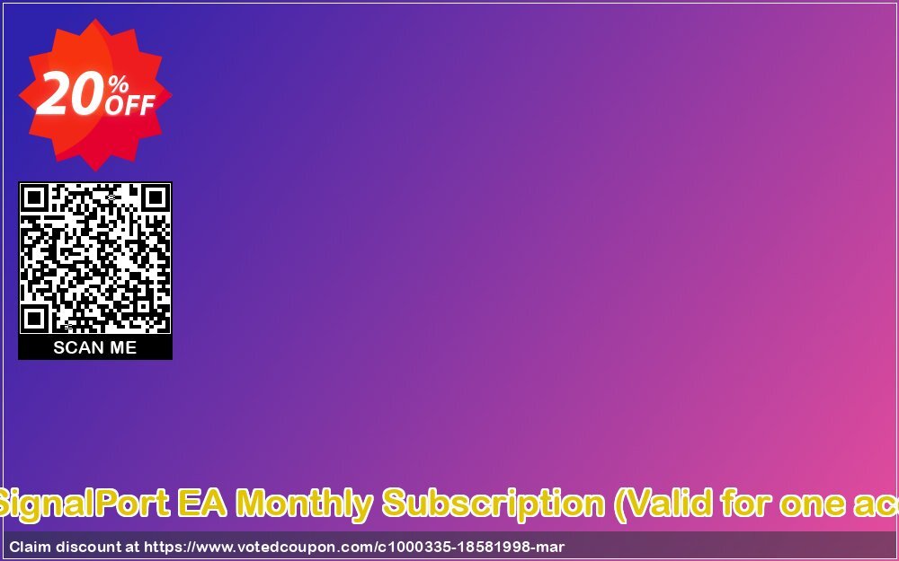 ForexSignalPort EA Monthly Subscription, Valid for one account  Coupon Code May 2024, 20% OFF - VotedCoupon