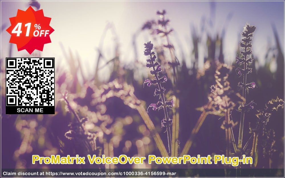 ProMatrix VoiceOver PowerPoint Plug-in Coupon, discount VoiceOver PowerPoint Plug-in awesome promo code 2024. Promotion: awesome promo code of VoiceOver PowerPoint Plug-in 2024