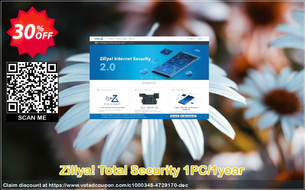Zillya! Total Security 1PC/1year Coupon, discount Zillya! Total Security 1PC/1year Formidable offer code 2023. Promotion: fearsome discount code of Zillya! Total Security 1PC/1year 2023