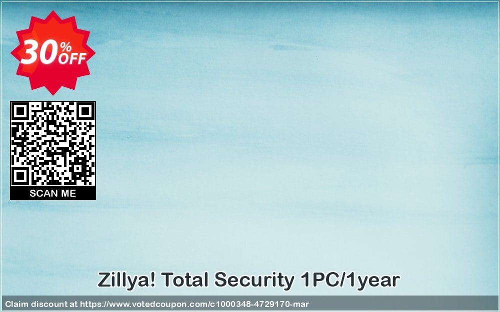 Zillya! Total Security 1PC/1year Coupon, discount Zillya! Total Security 1PC/1year Formidable offer code 2024. Promotion: fearsome discount code of Zillya! Total Security 1PC/1year 2024