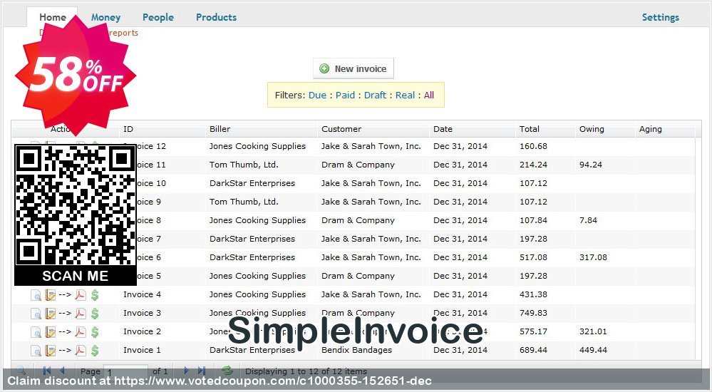 SimpleInvoice Coupon, discount 40% OFF SimpleInvoice, verified. Promotion: Amazing promo code of SimpleInvoice, tested & approved