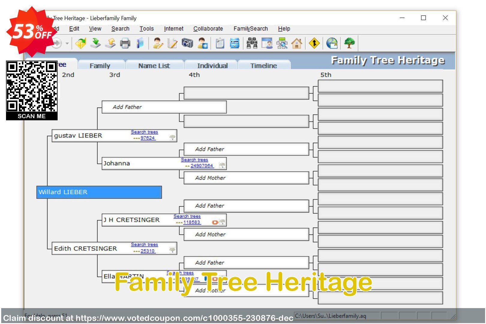Family Tree Heritage Coupon, discount 50% OFF Family Tree Heritage, verified. Promotion: Amazing promo code of Family Tree Heritage, tested & approved