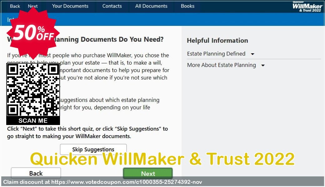 Quicken WillMaker & Trust 2022 Coupon, discount Quicken® WillMaker® Plus 2024 - Windows Super promo code 2024. Promotion: Amazing promo code of Quicken® WillMaker Plus 2024, tested in October 2024