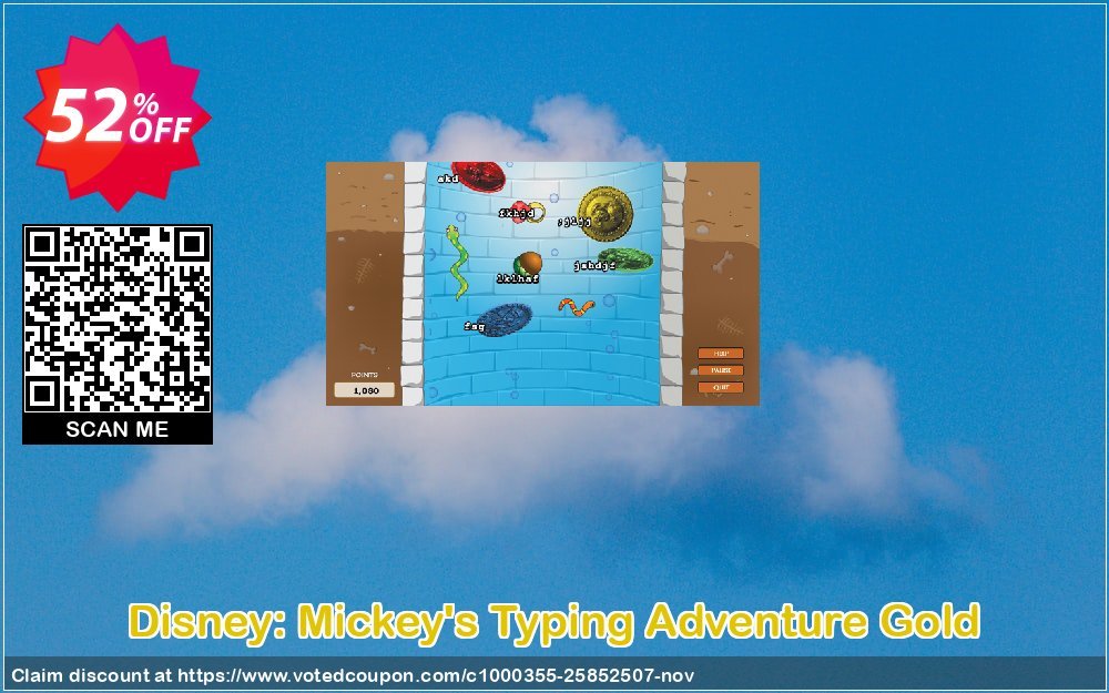 Disney: Mickey's Typing Adventure Gold voted-on promotion codes