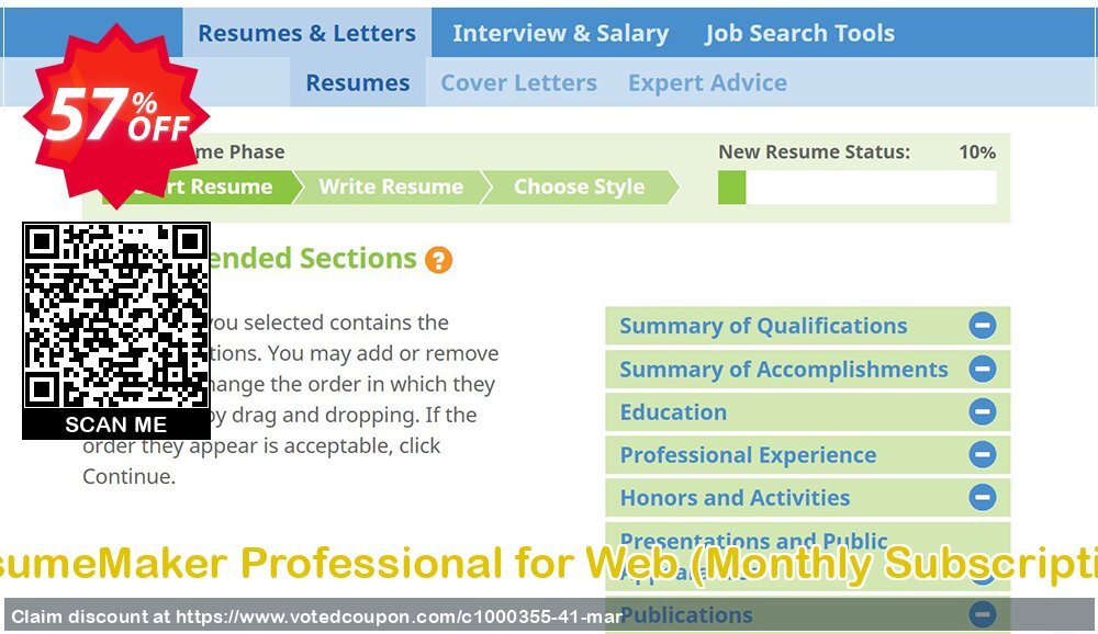 ResumeMaker Professional for Web, Monthly Subscription  Coupon Code Apr 2024, 57% OFF - VotedCoupon