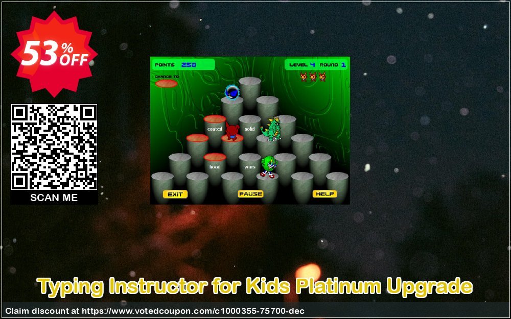 Typing Instructor for Kids Platinum Upgrade Coupon, discount 40% OFF Typing Instructor for Kids Platinum Upgrade, verified. Promotion: Amazing promo code of Typing Instructor for Kids Platinum Upgrade, tested & approved