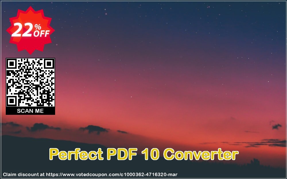 Perfect PDF 10 Converter Coupon, discount Affiliate Promotion. Promotion: awful promo code of Perfect PDF 10 Converter 2024