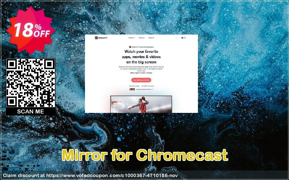 Mirror for Chromecast Coupon, discount Mirror for Chromecast awesome discount code 2023. Promotion: awesome discount code of Mirror for Chromecast 2023