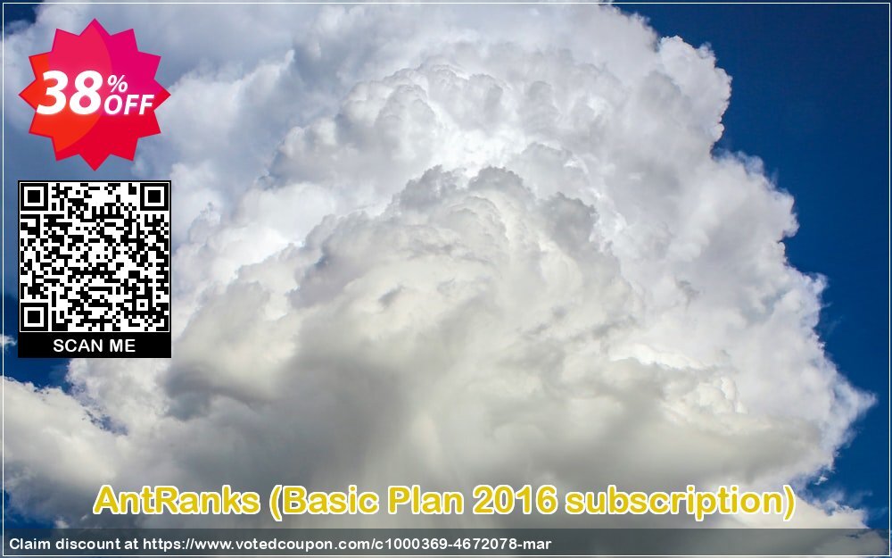 AntRanks, Basic Plan 2016 subscription  Coupon Code Apr 2024, 38% OFF - VotedCoupon