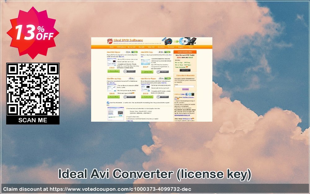 Ideal Avi Converter, Plan key  Coupon, discount Ideal Avi Converter (license key) marvelous discounts code 2023. Promotion: marvelous discounts code of Ideal Avi Converter (license key) 2023