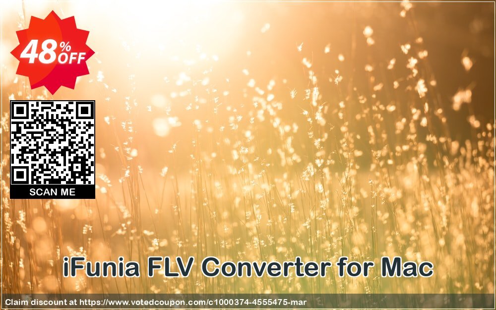 iFunia FLV Converter for MAC Coupon, discount iFunia FLV Converter for Mac dreaded promotions code 2024. Promotion: dreaded promotions code of iFunia FLV Converter for Mac 2024