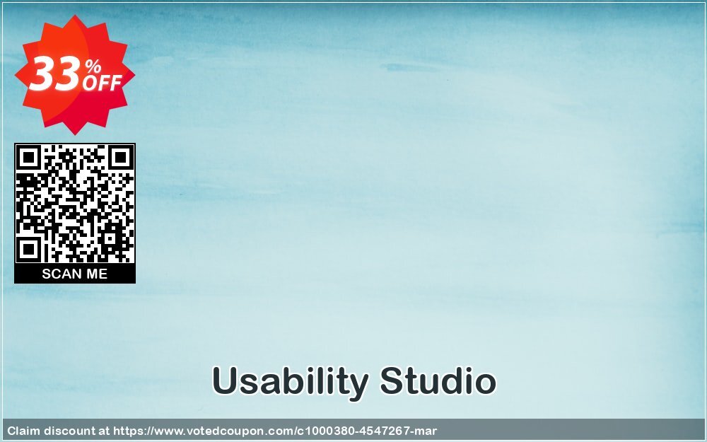 Usability Studio Coupon, discount Usability Studio wondrous offer code 2024. Promotion: wondrous offer code of Usability Studio 2024