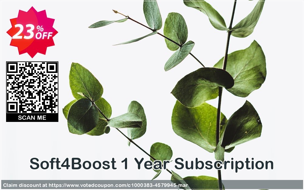 Soft4Boost Yearly Subscription Coupon, discount Soft4Boost 1 Year Subscription formidable promo code 2024. Promotion: formidable promo code of Soft4Boost 1 Year Subscription 2024