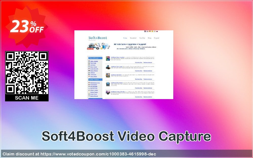 Soft4Boost Video Capture Coupon, discount Soft4Boost Video Capture hottest sales code 2023. Promotion: hottest sales code of Soft4Boost Video Capture 2023