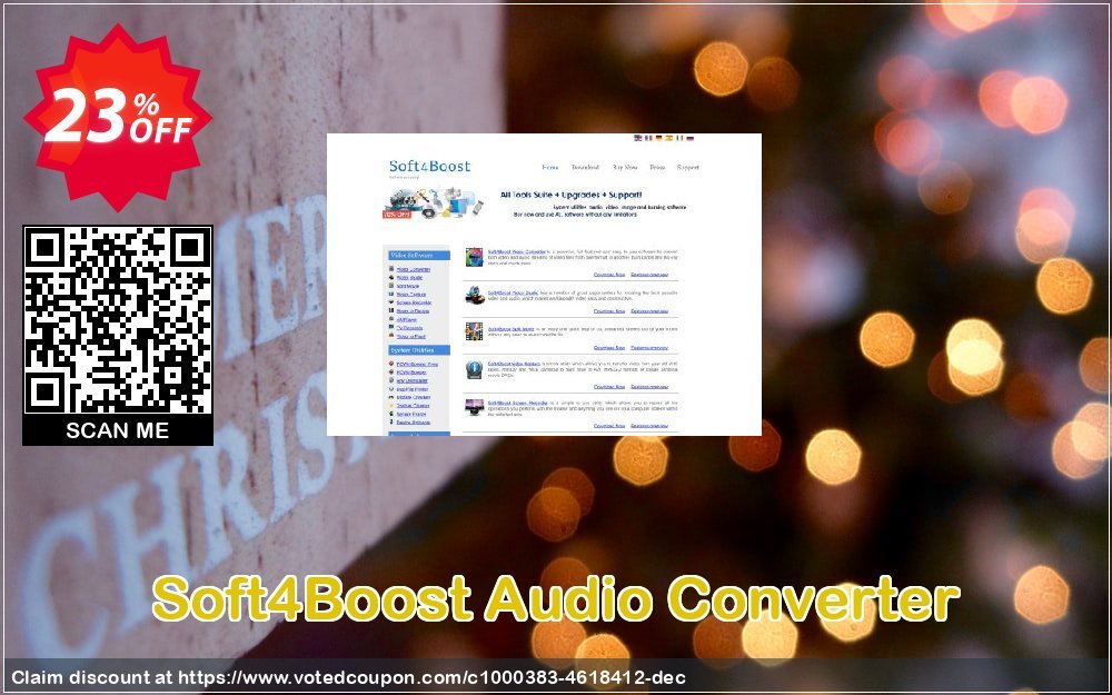 Soft4Boost Audio Converter Coupon, discount Soft4Boost Audio Converter big promotions code 2023. Promotion: big promotions code of Soft4Boost Audio Converter 2023