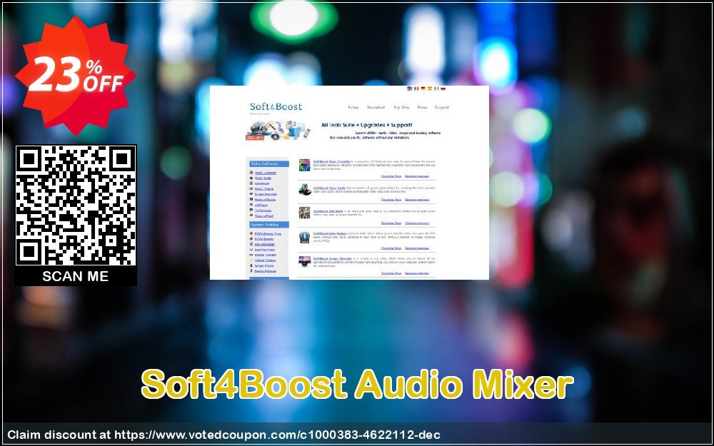 Soft4Boost Audio Mixer Coupon, discount Soft4Boost Audio Mixer amazing discount code 2023. Promotion: amazing discount code of Soft4Boost Audio Mixer 2023