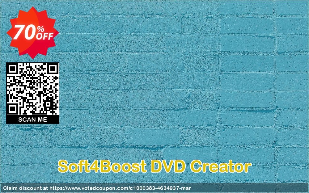 Soft4Boost DVD Creator Coupon, discount Soft4Boost DVD Creator impressive promo code 2024. Promotion: impressive promo code of Soft4Boost DVD Creator 2024