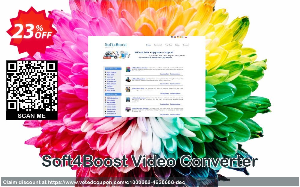 Soft4Boost Video Converter Coupon, discount Soft4Boost Video Converter fearsome discount code 2023. Promotion: fearsome discount code of Soft4Boost Video Converter 2023