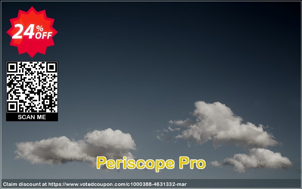 Periscope Pro Coupon, discount Periscope Pro marvelous discount code 2024. Promotion: marvelous discount code of Periscope Pro 2024