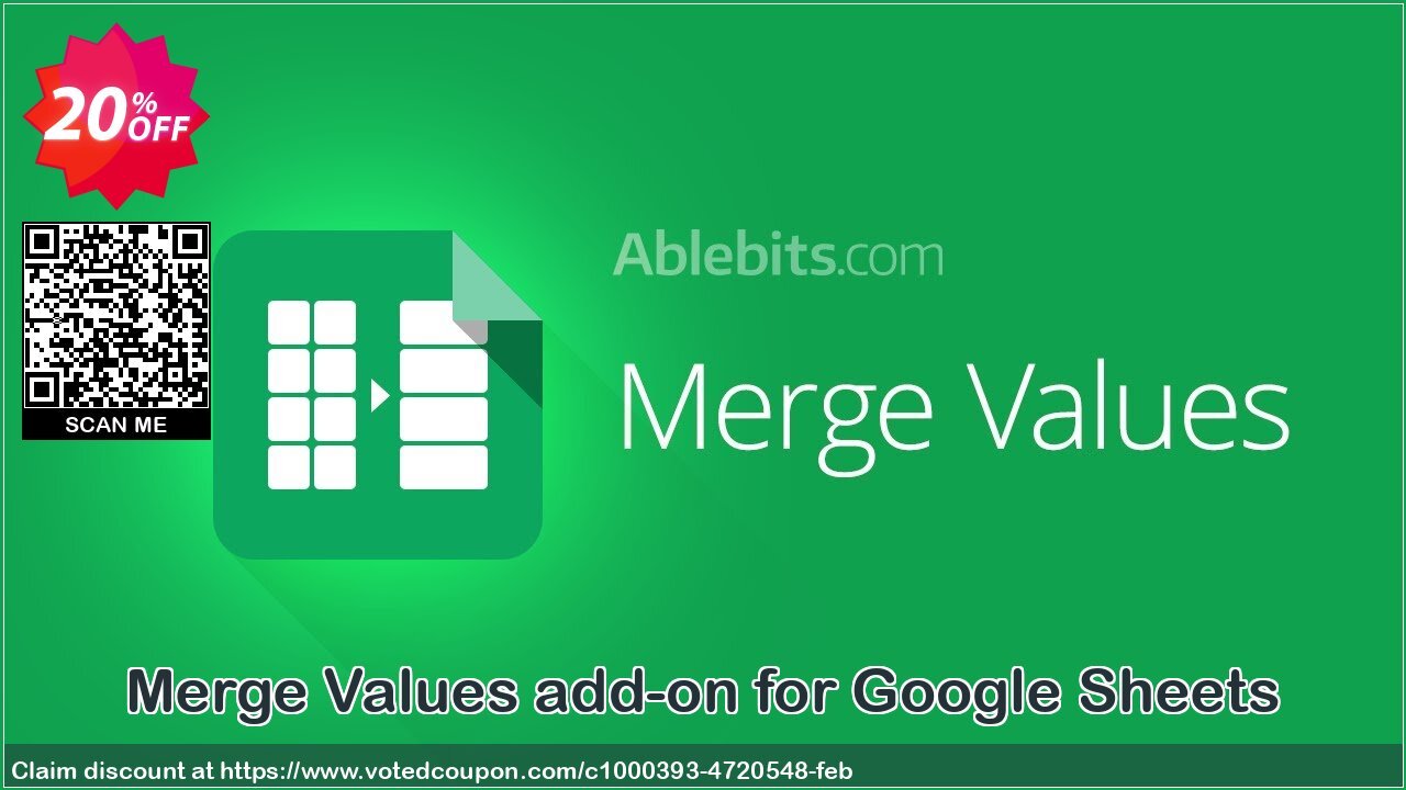 Merge Values add-on for Google Sheets Coupon Code May 2024, 20% OFF - VotedCoupon