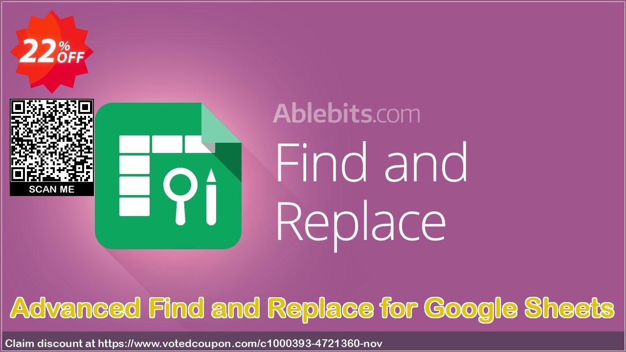 Advanced Find and Replace for Google Sheets Coupon, discount Advanced Find and Replace for Google Sheets, 12-month subscription big discounts code 2024. Promotion: big discounts code of Advanced Find and Replace for Google Sheets, 12-month subscription 2024