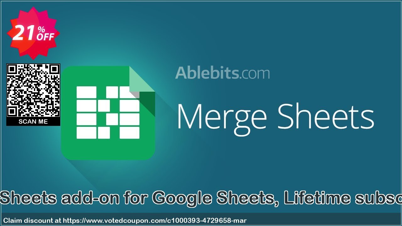 Merge Sheets add-on for Google Sheets, Lifetime subscription Coupon Code May 2024, 21% OFF - VotedCoupon