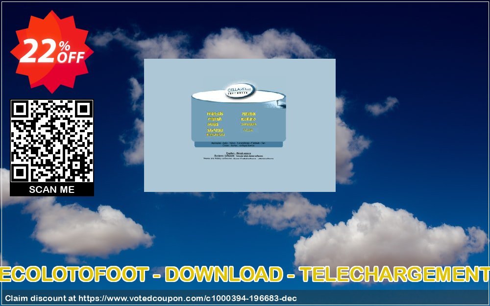 ECOLOTOFOOT - DOWNLOAD - TELECHARGEMENT Coupon, discount ECOLOTOFOOT - DOWNLOAD - TELECHARGEMENT super offer code 2023. Promotion: super offer code of ECOLOTOFOOT - DOWNLOAD - TELECHARGEMENT 2023