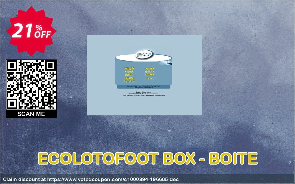 ECOLOTOFOOT BOX - BOITE Coupon, discount ECOLOTOFOOT BOX - BOITE big promo code 2023. Promotion: big promo code of ECOLOTOFOOT BOX - BOITE 2023