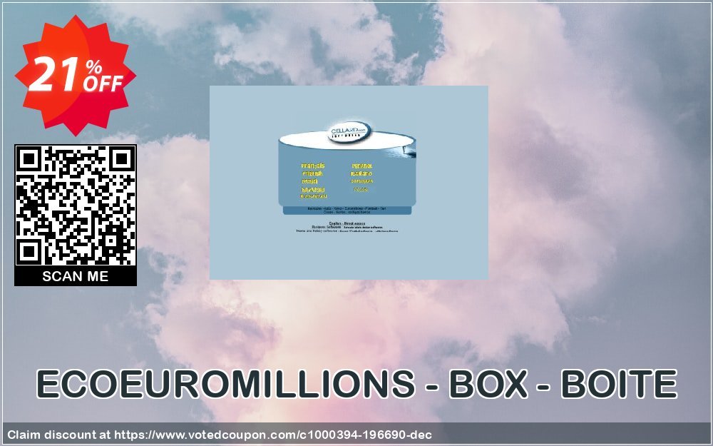 ECOEUROMILLIONS - BOX - BOITE Coupon, discount ECOEUROMILLIONS - BOX - BOITE wonderful offer code 2024. Promotion: wonderful offer code of ECOEUROMILLIONS - BOX - BOITE 2024