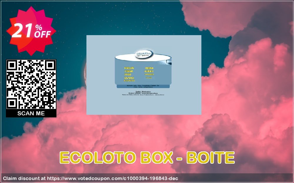 ECOLOTO BOX - BOITE Coupon, discount ECOLOTO BOX - BOITE amazing deals code 2024. Promotion: amazing deals code of ECOLOTO BOX - BOITE 2024
