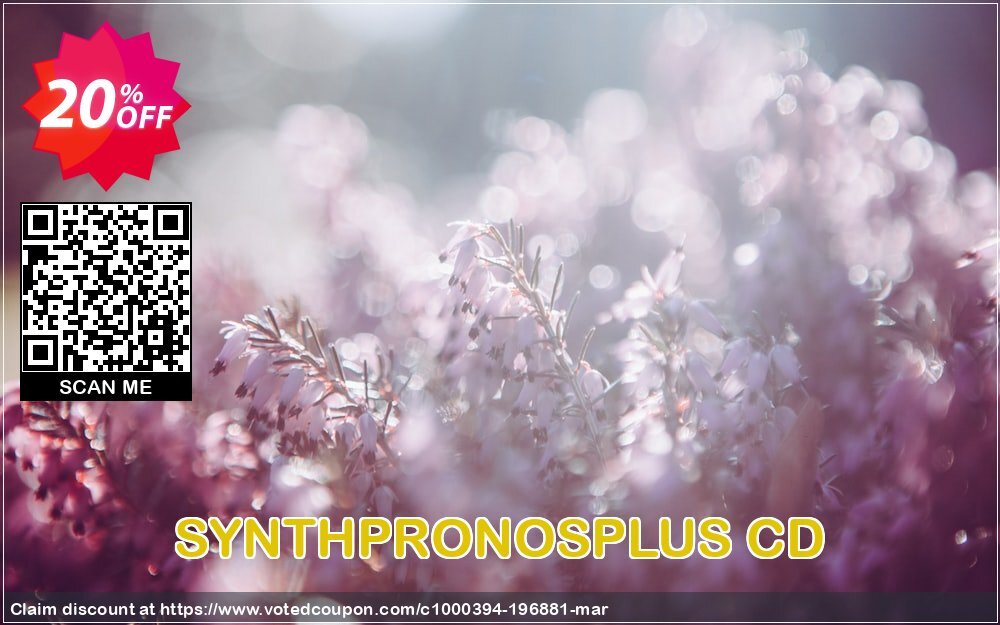 SYNTHPRONOSPLUS CD Coupon, discount SYNTHPRONOSPLUS CD formidable promo code 2024. Promotion: formidable promo code of SYNTHPRONOSPLUS CD 2024