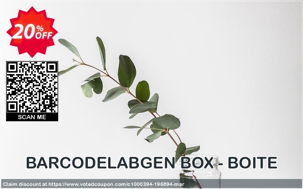 BARCODELABGEN BOX - BOITE Coupon Code Apr 2024, 20% OFF - VotedCoupon